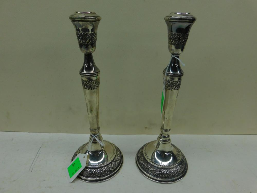 Pr Silver Shabbat Candlesticks