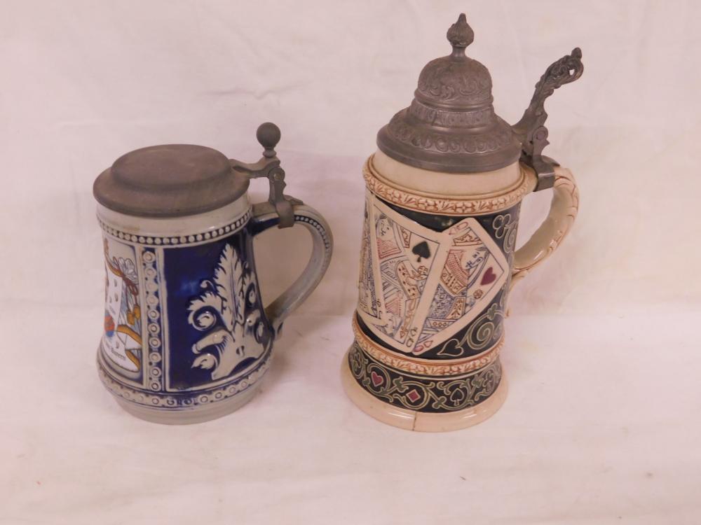 2 German .50 L Beer Steins