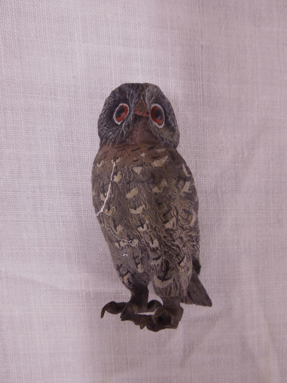 Cold Painted Bronze Owl