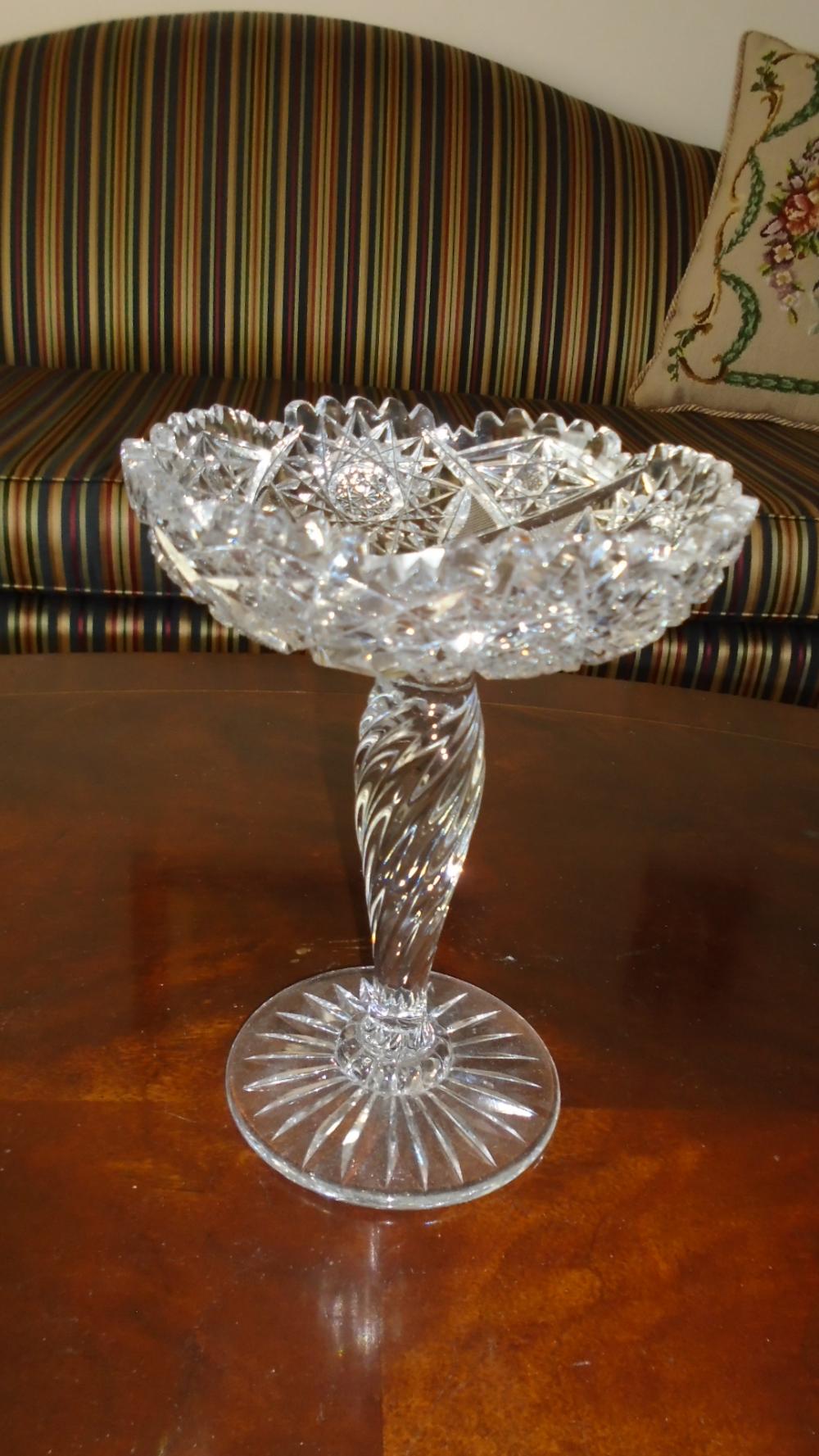 Brilliant Cut glass compote