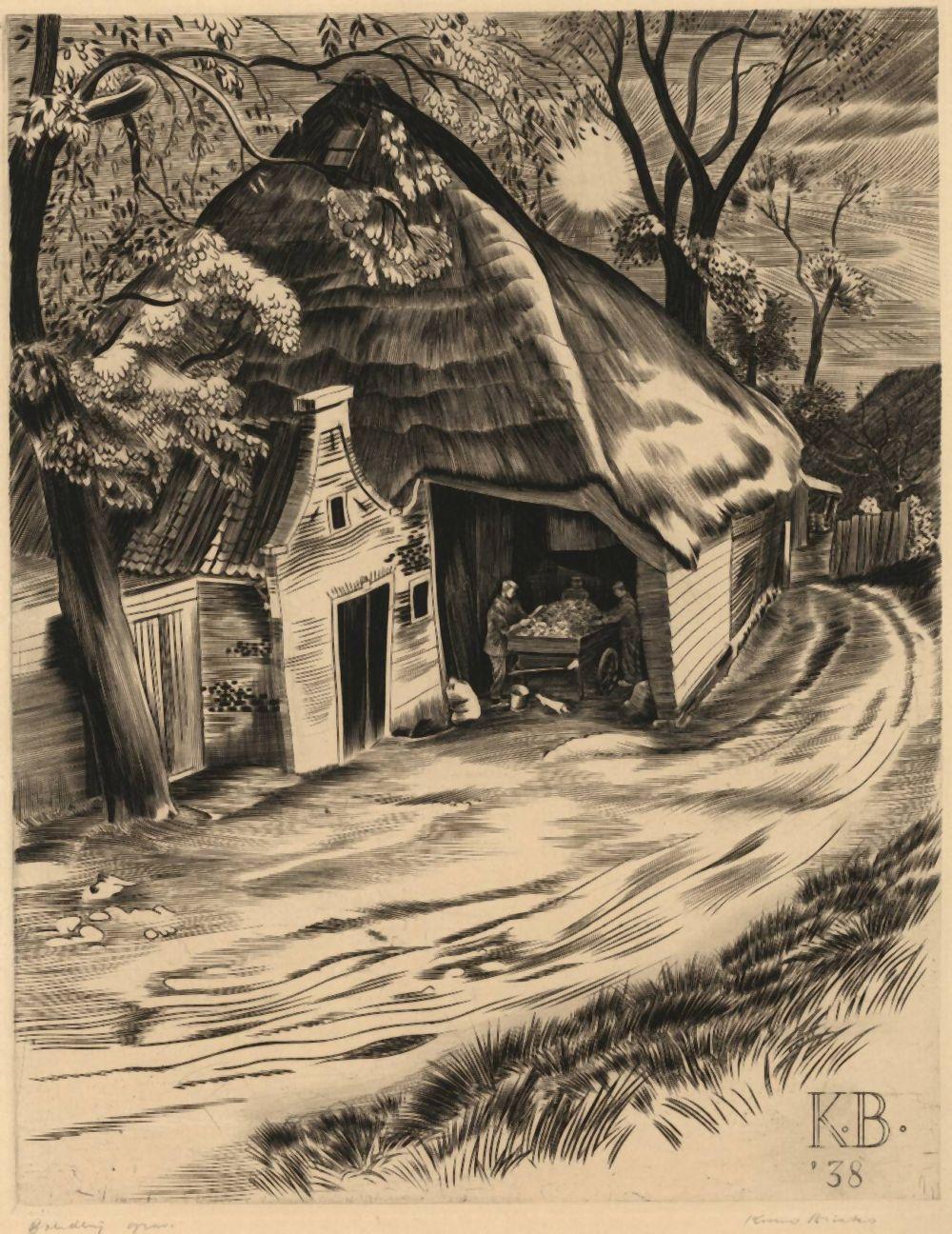 Sold Price: Brinks, K. (1908-1992). "Boerderij". Copperengraving, 27,4x21,3  cm., signed "Kuno Brinks" and titled - May 4, 0120 9:30 AM CEST