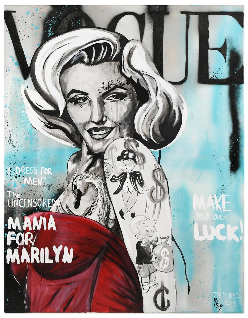 ORIGINAL STEVE DELONG MARILYN MONROE POP ART PAINTING