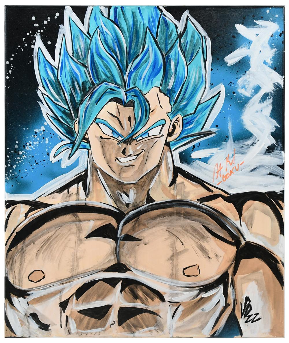 ORIGINAL STEVE DELONG SON GOKU POP ART PAINTING