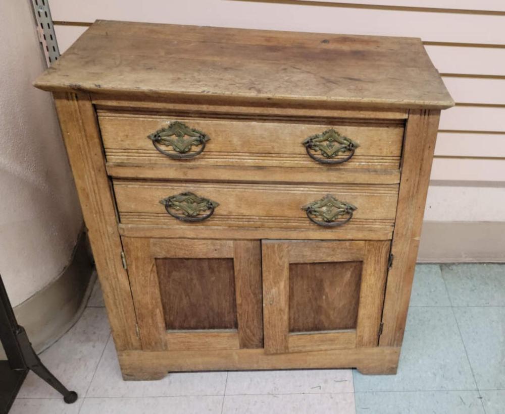 Vintage 2 Drawer, 2 Door End Table