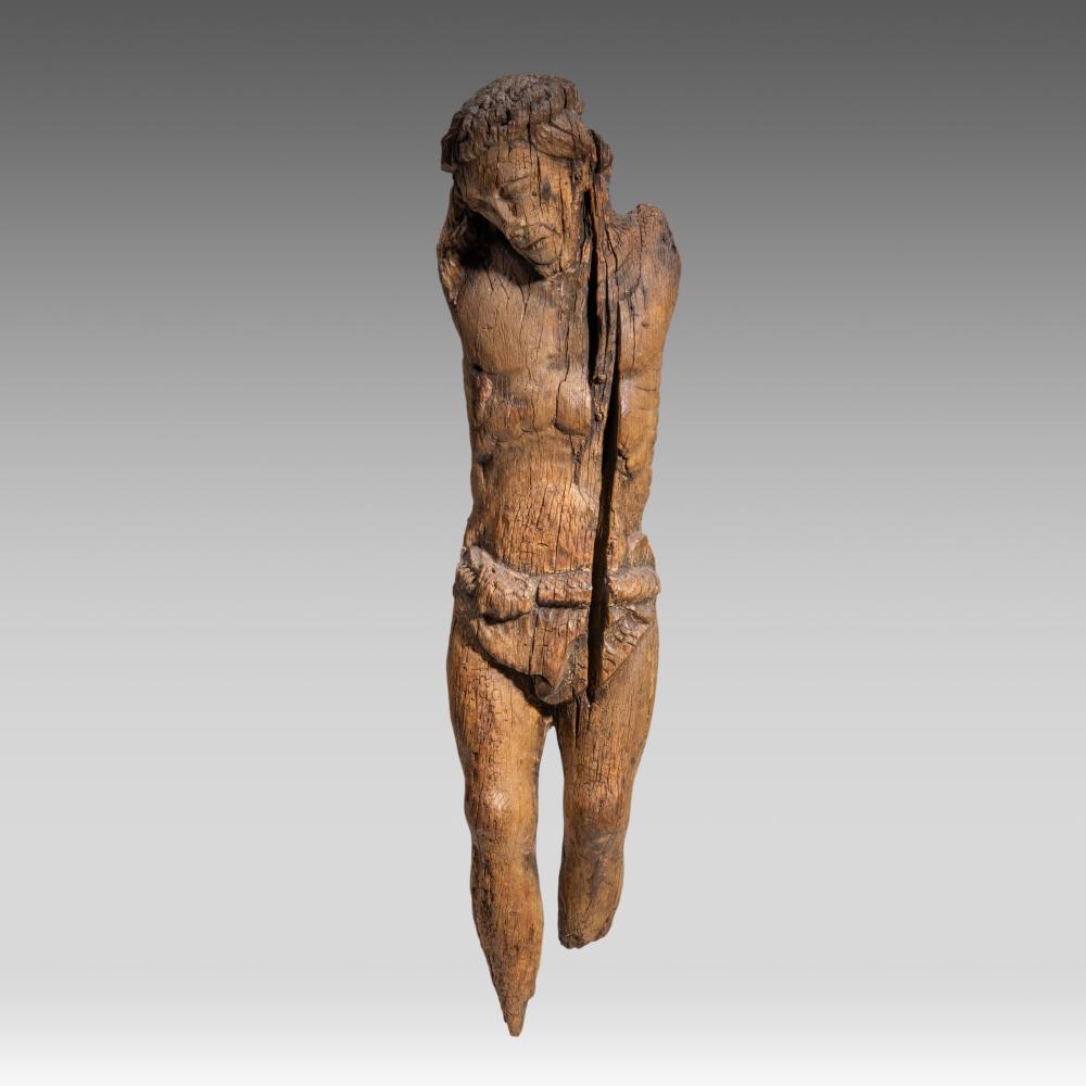 An oak Corpus Christi, 16thC, H 95 cm