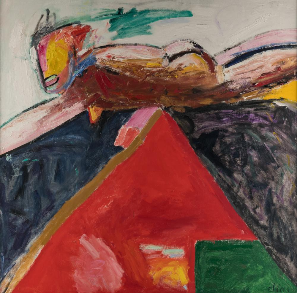 Elias E., 'Topfiguur', oil on canvas, dated (19)82, 120 x 120 cm. Is possibly subject of the SABAM legislation / consult ‘Conditions of Sale’