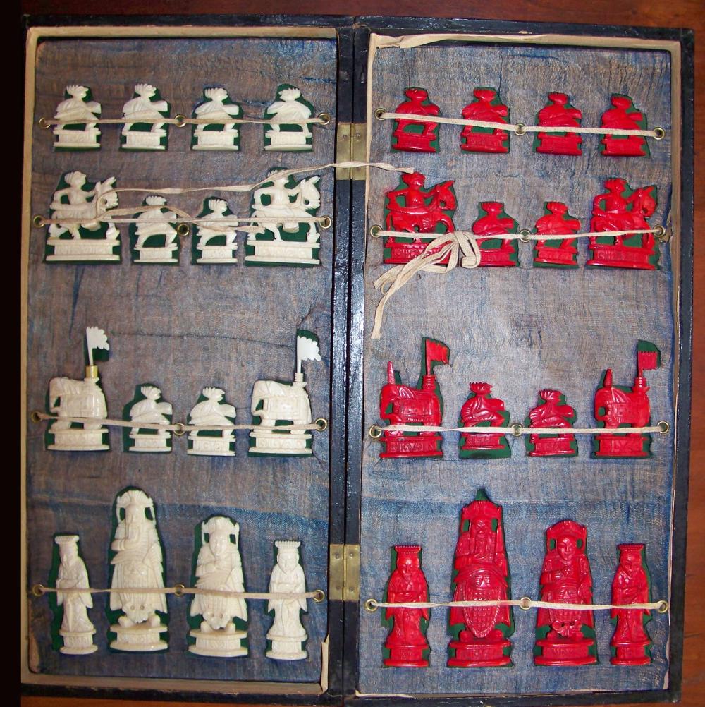 Carved Bone Chess Set