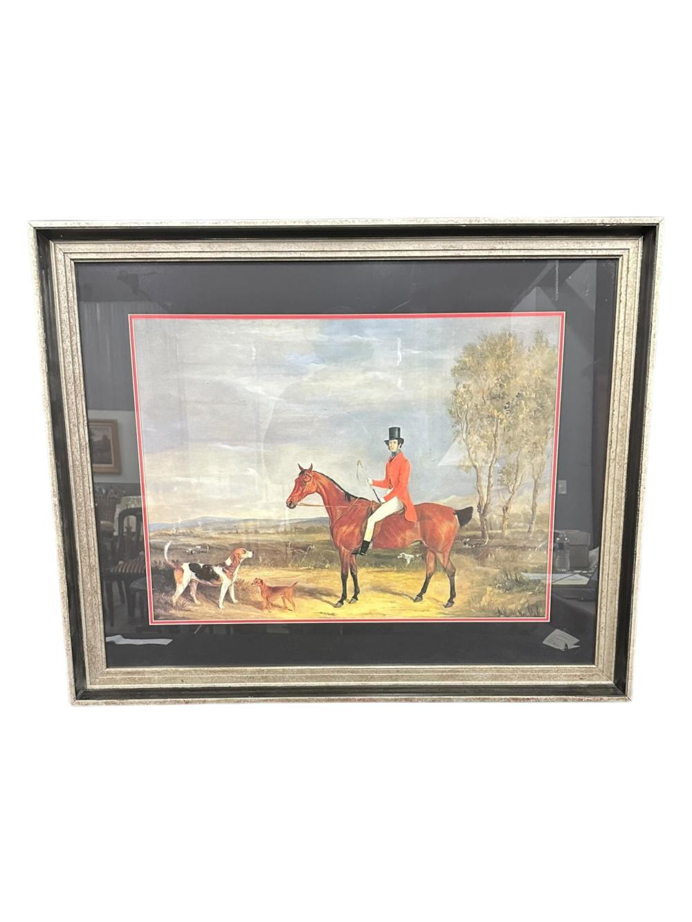 Framed Gentleman Out Hunting with Dog Print by Francis Calcraft Turner
