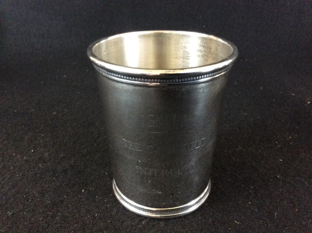 1974 Sterling Silver Keeneland "The Canefield" Julep Cup by Scearce