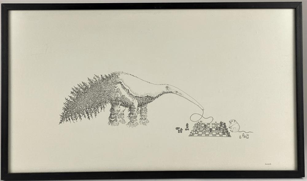Whimsical Chess Sketch by Allan Reid