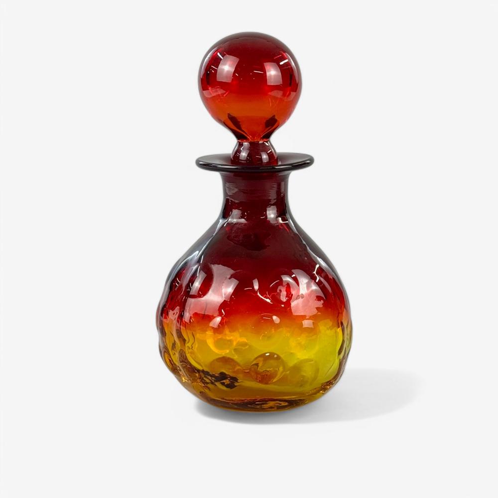 Fine Blenko Amber Decanter with Stopper