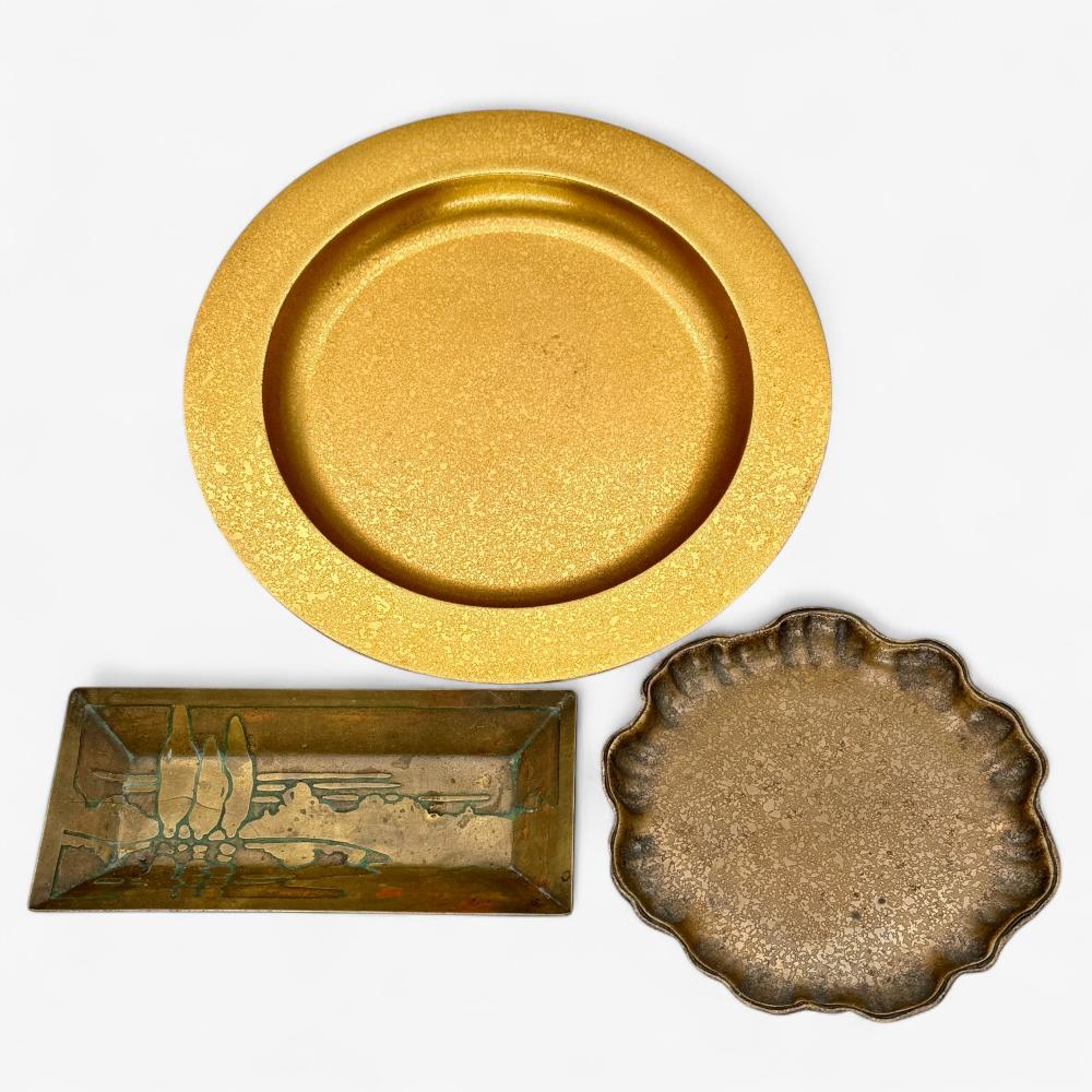 Three Arts and Crafts Trays, inc. Tiffany