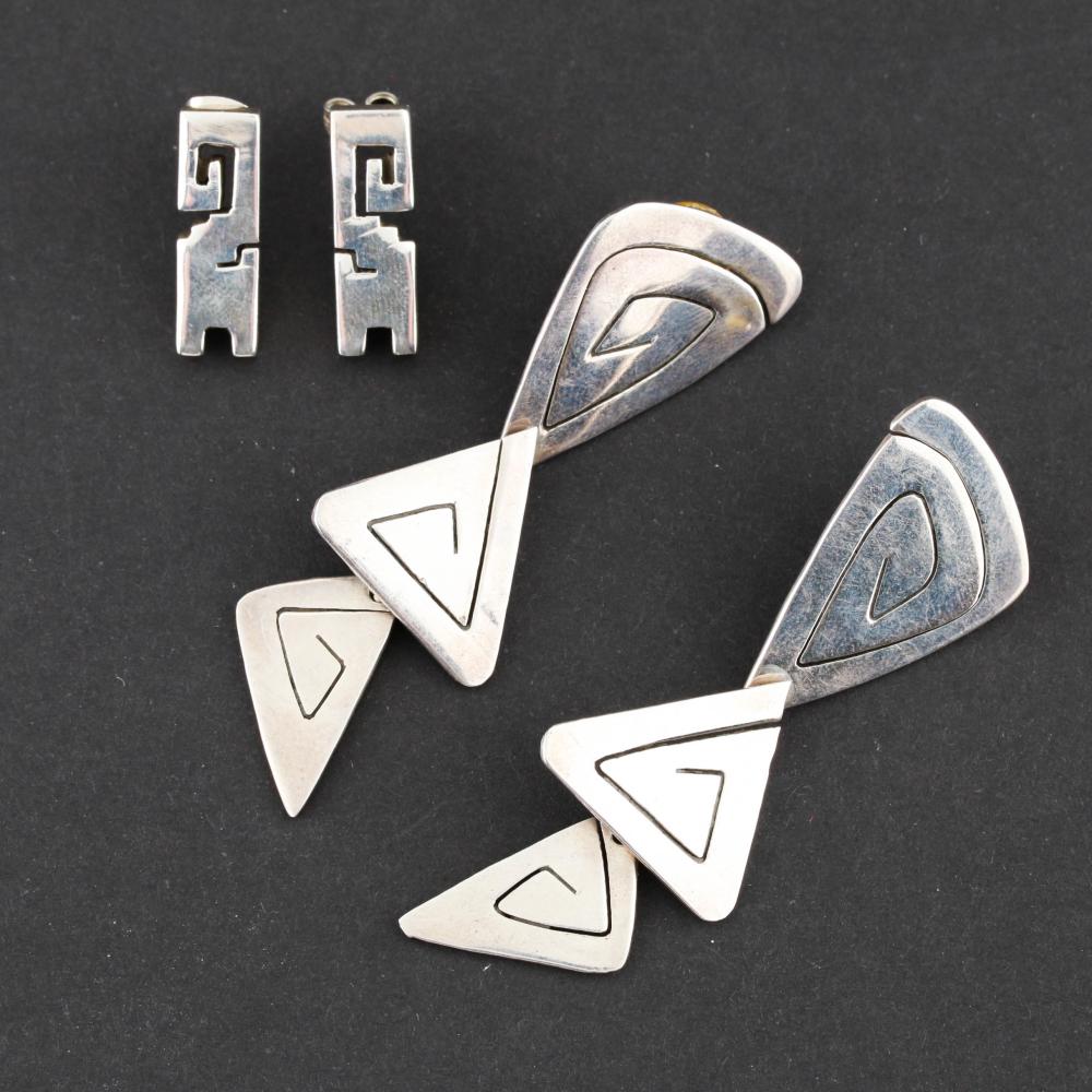 Mexican Sterling Silver Spiral Earrings