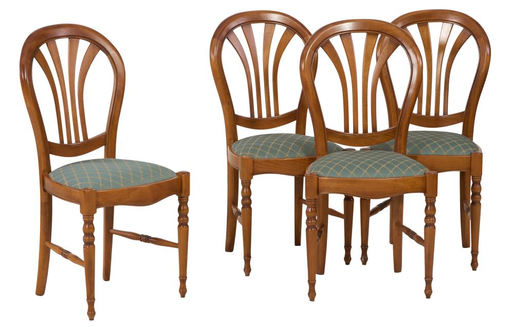 Four French Louis Philippe Style Dining Chairs, 20th c., Each- H.- 38 3/4 in., W.- 18 1/2 in., D.- 19 in. (4 Pcs.)
