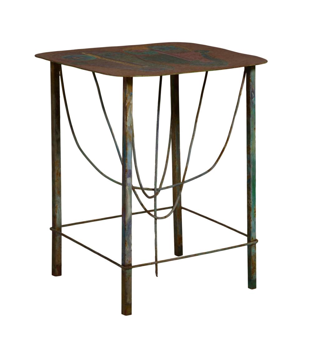 Pat Juneau (American/Louisiana, b. 1965), Side Table, 1997, H.- 25 1/4 in., W.- 20 1/4 in., D.- 18 1/2 in.