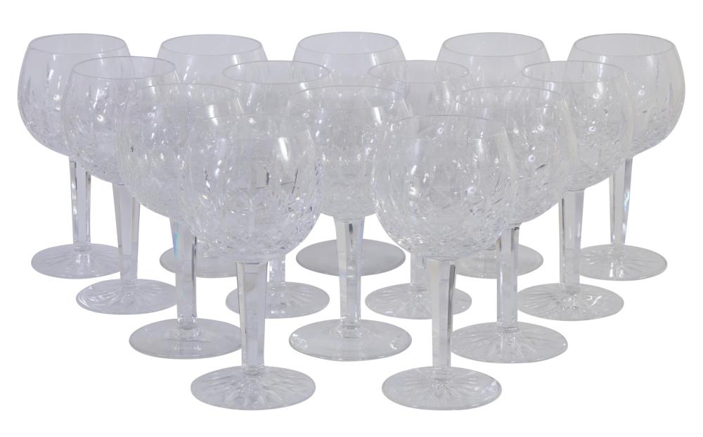 Assembled Set of Fourteen Waterford Crystal Balloon Red Wine Stemware, Each- H.- 7 1/2 in., Dia.- 3 1/2 in. (14 Pcs.)
