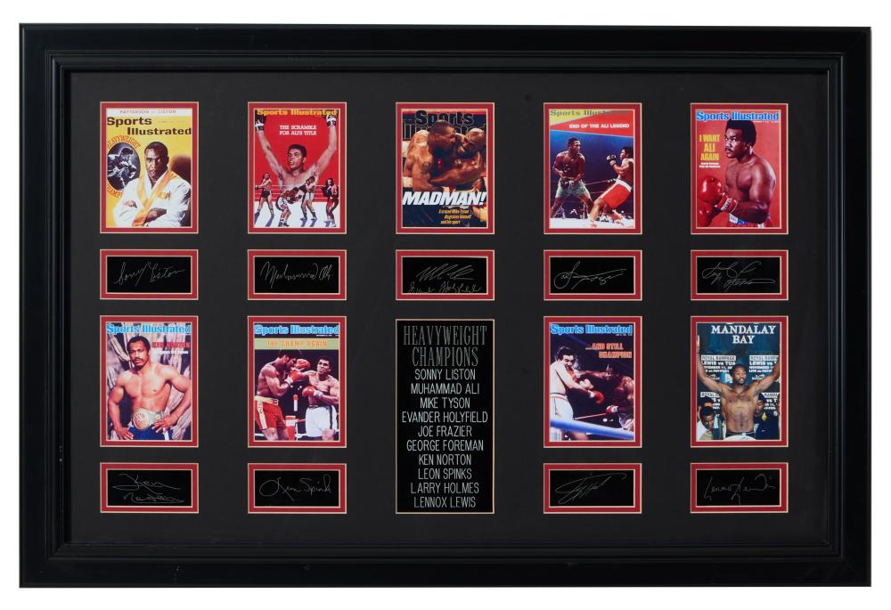 Heavyweight Champions Autographed Sports Memorabilia, Overall- H.- 23 1/2 in., W.- 35 1/4 in.