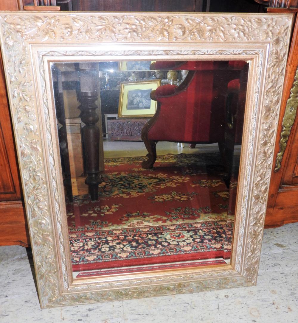 A Bevelled Silver Detailed Feature Mirror
