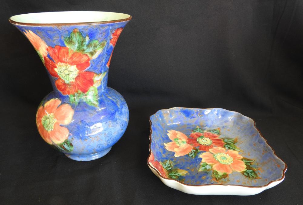 A Pr of Royal Doulton Handpainted Porcelain Dressing table Pieces