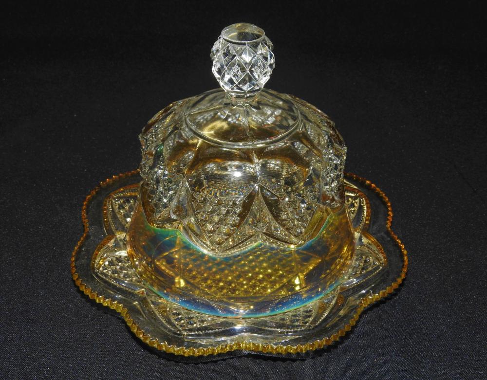 Nice Cut Crystal Lidded Butter Dish