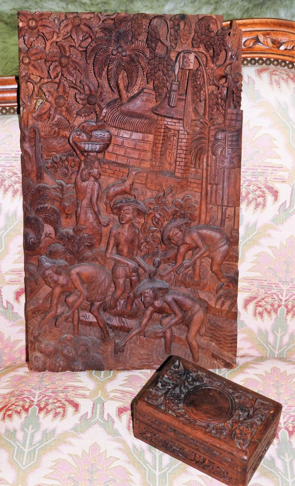 Two Thai Carved Timber Décor Accessories.