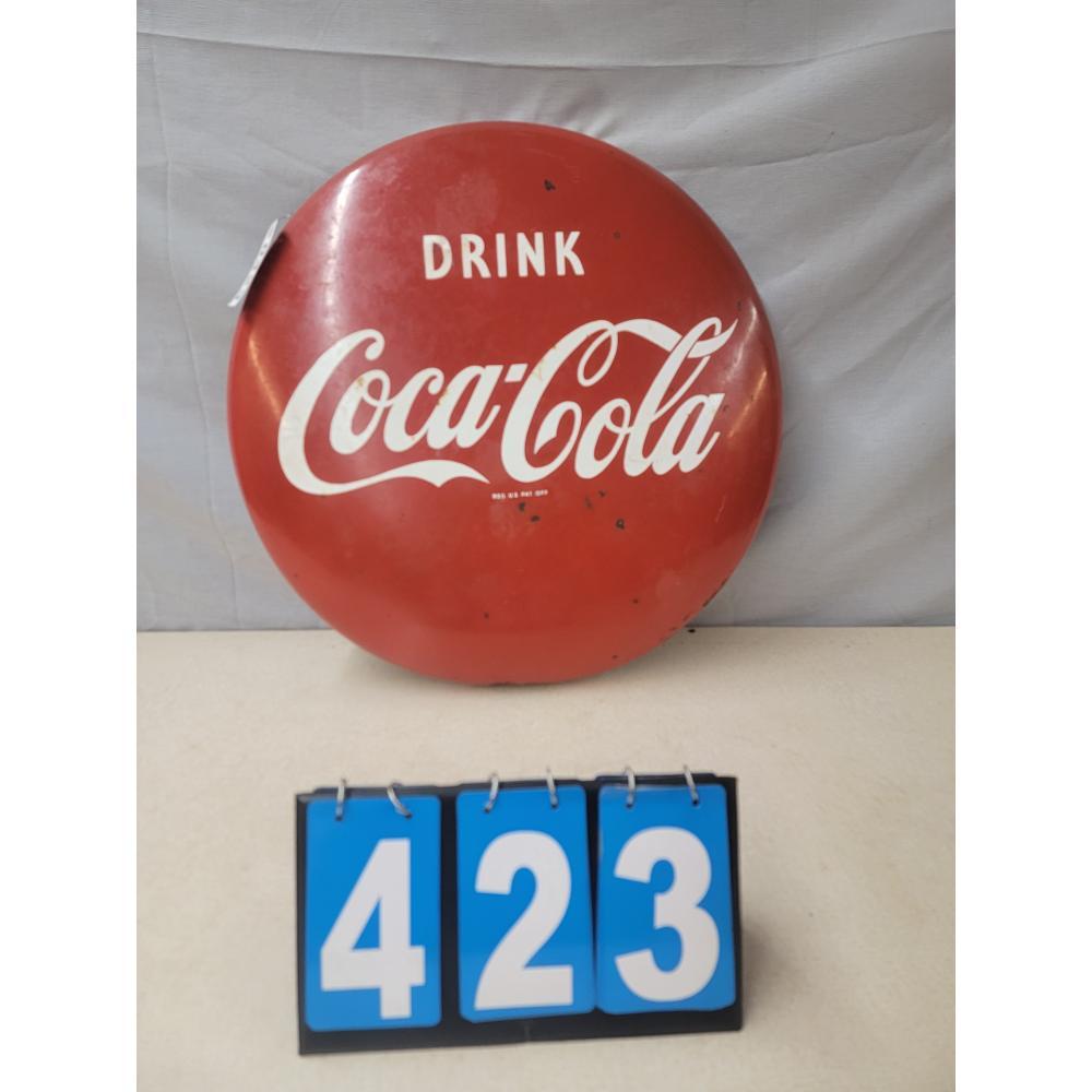 Coca Cola Button Sign, SSP, 24"