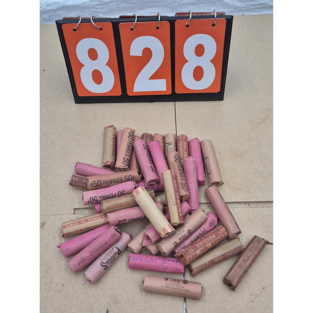 40 rolls of unsearched pennies