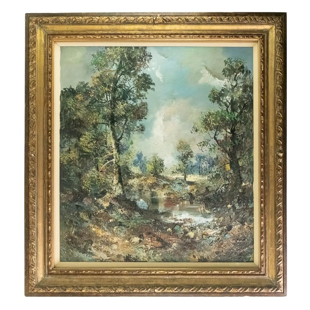 Oil on Canvas Wooded Landsc... image