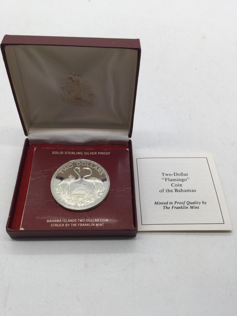 1975 Bahama Islands Two-dollar sterling Silver