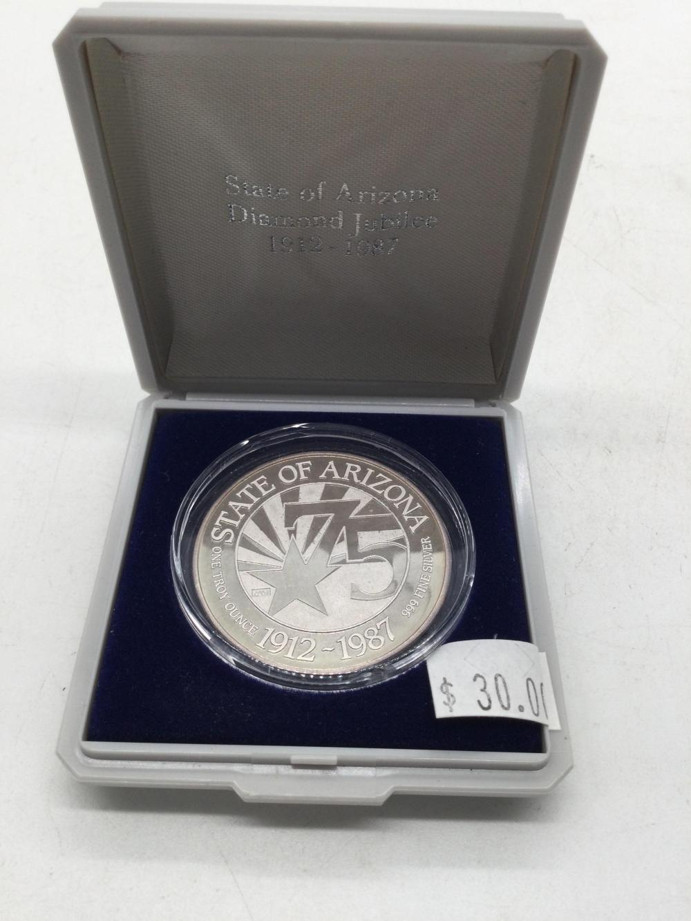 1912 State of Arizona one Troy ounce fine silver