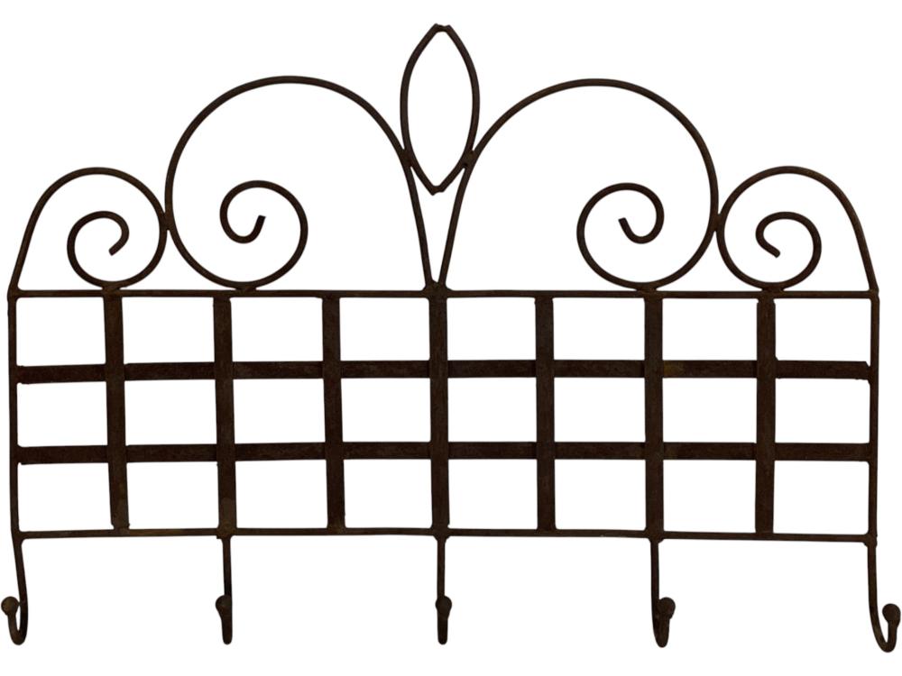 Traditional Style Wrought Iron Wall Coat Rack