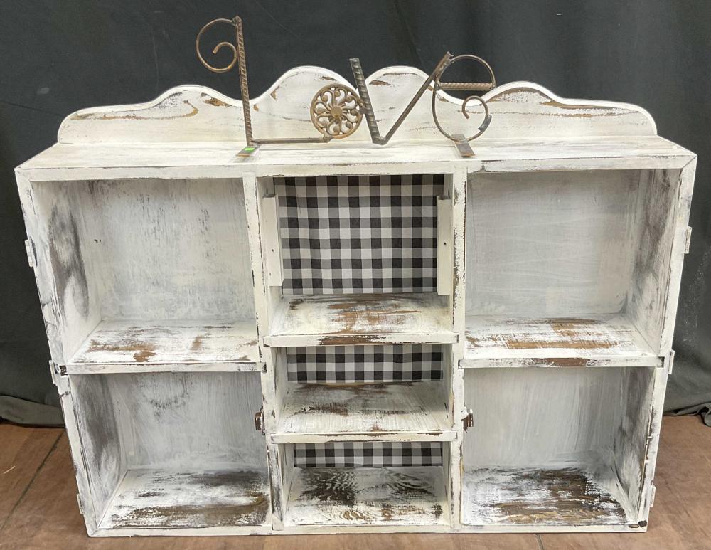 Rustic Country Shabby Chic Wall Bookcase