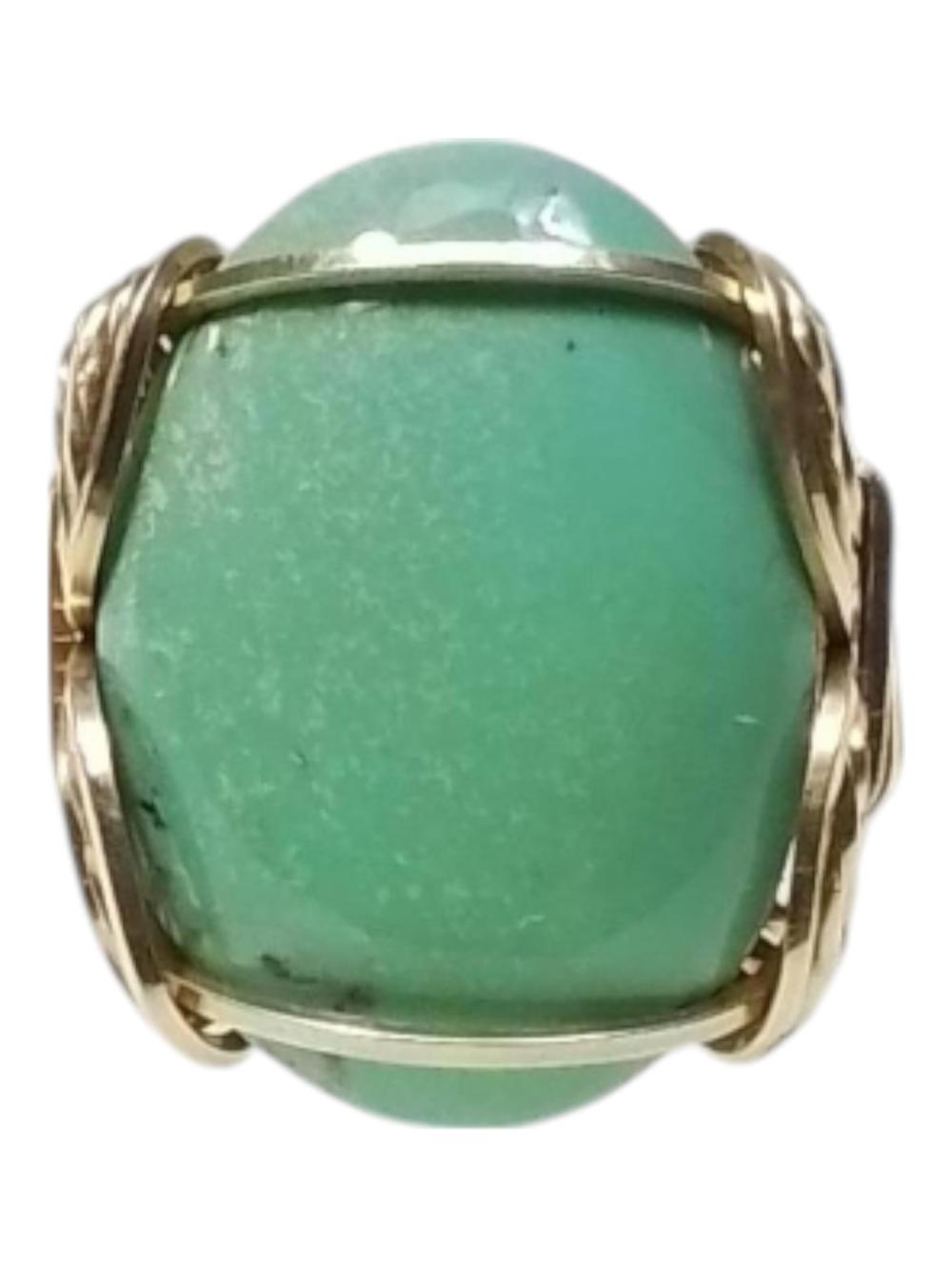 10K Yellow Gold & Turquoise Ring Size (8)