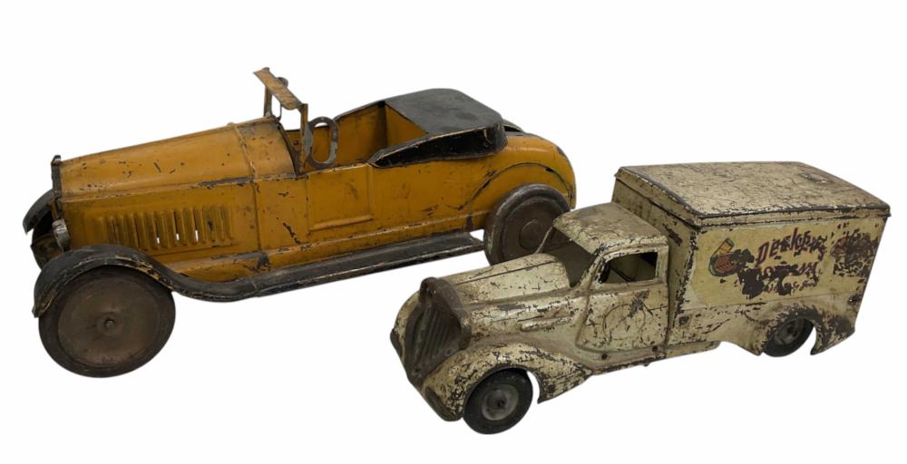 Vintage Pressed Steel Kids Toys Delivery Truck