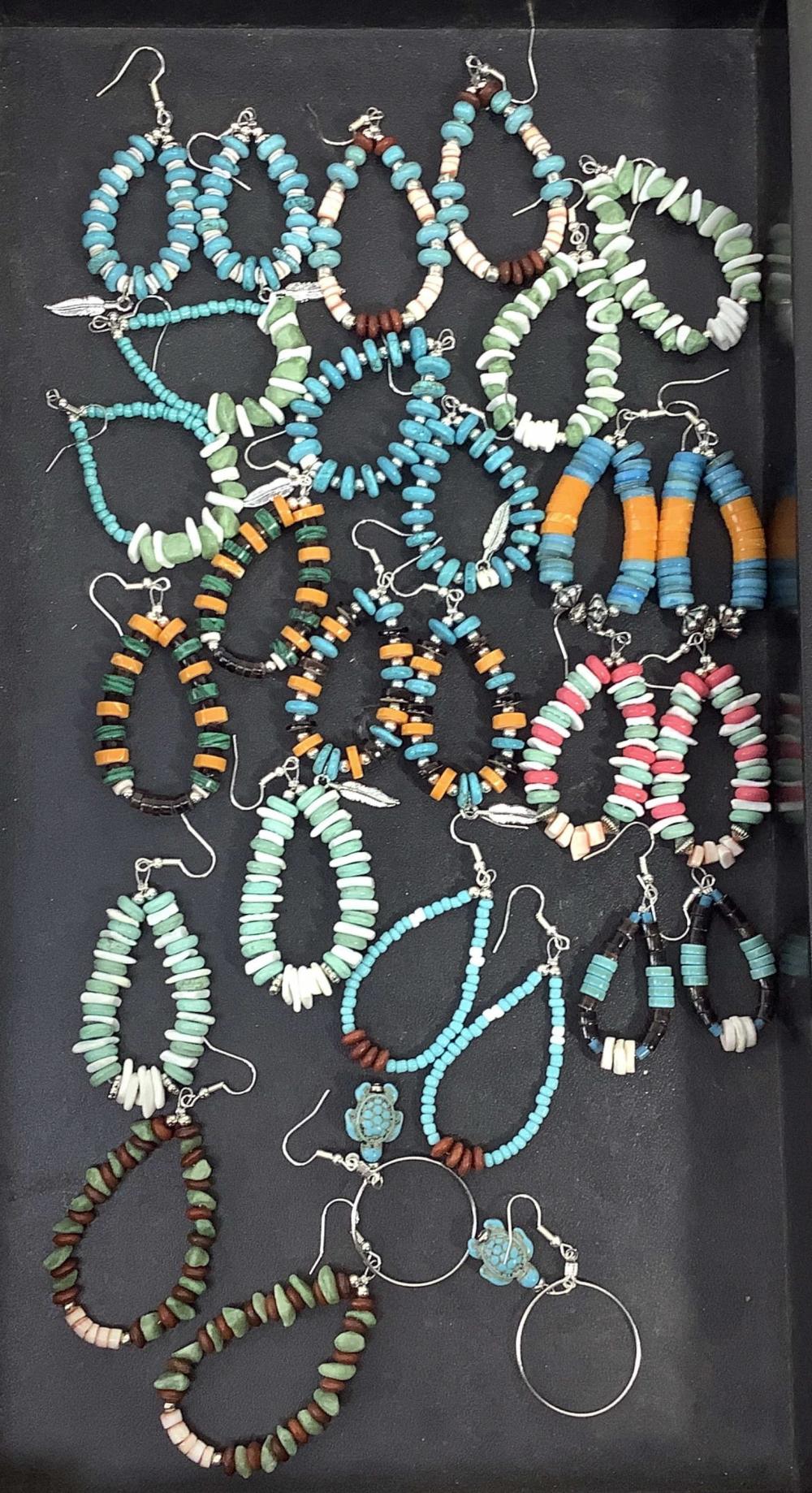 (14) Pairs Native American Style Dangle Earrings