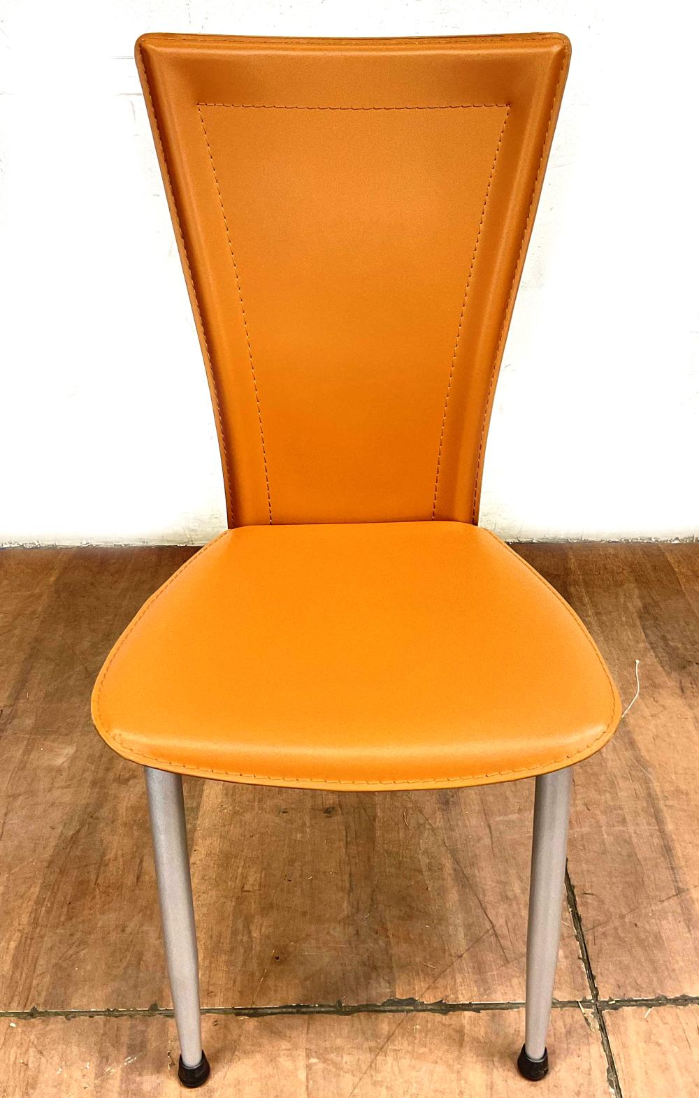 Modern Italian Leather High Back Side Chair