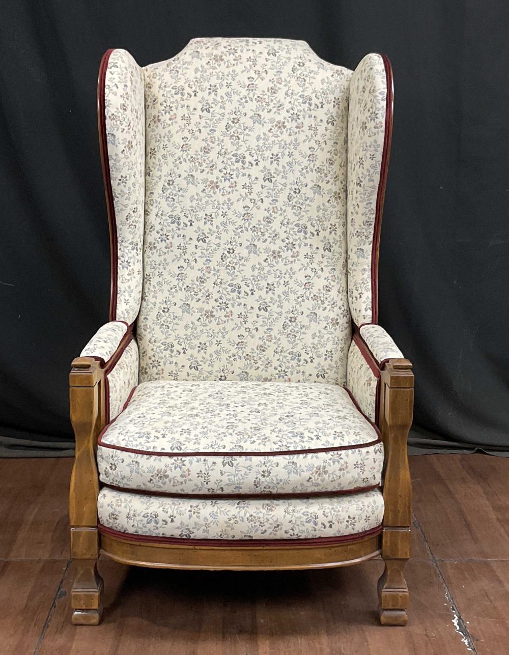 Victorian Inspired Wingback Upholstered Armchair
