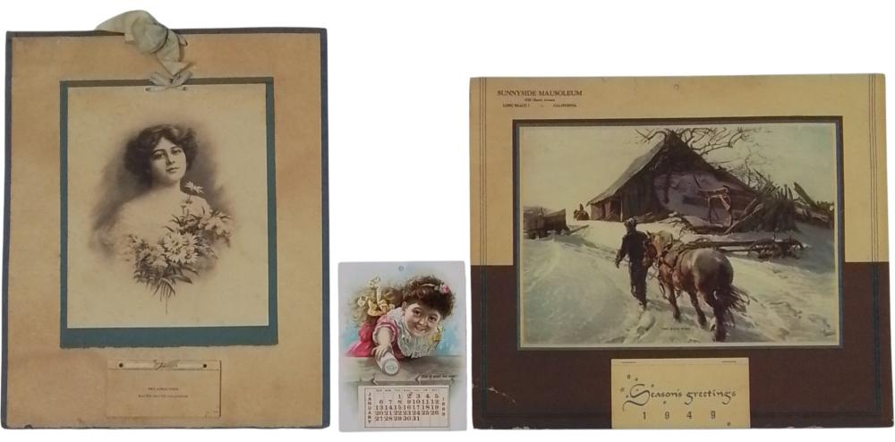 (3) Antique & Vintage Advertising Calendars