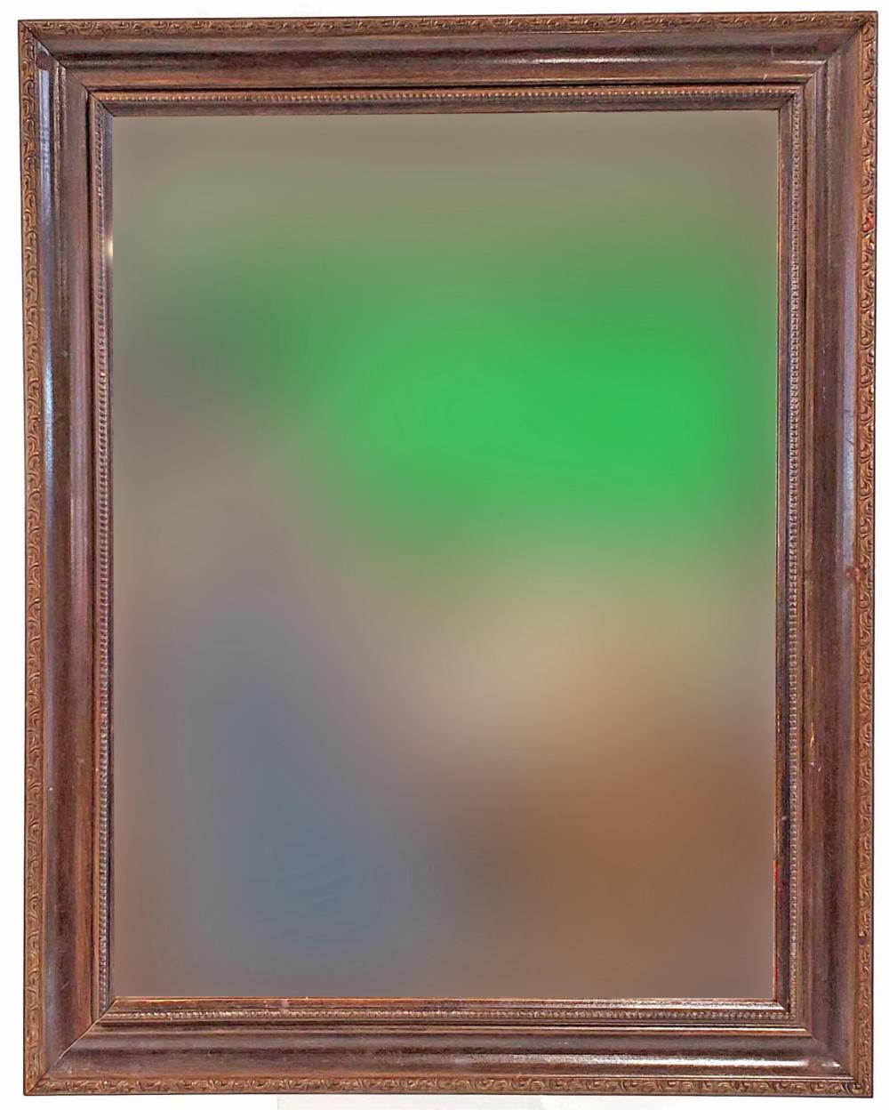 Vintage Walnut Wood Framed Wall Mirror