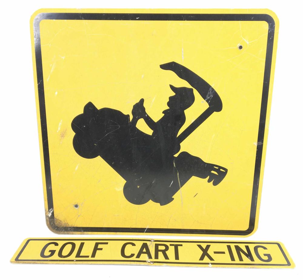 (2pc) Metal Golf Cart X-ing Signs