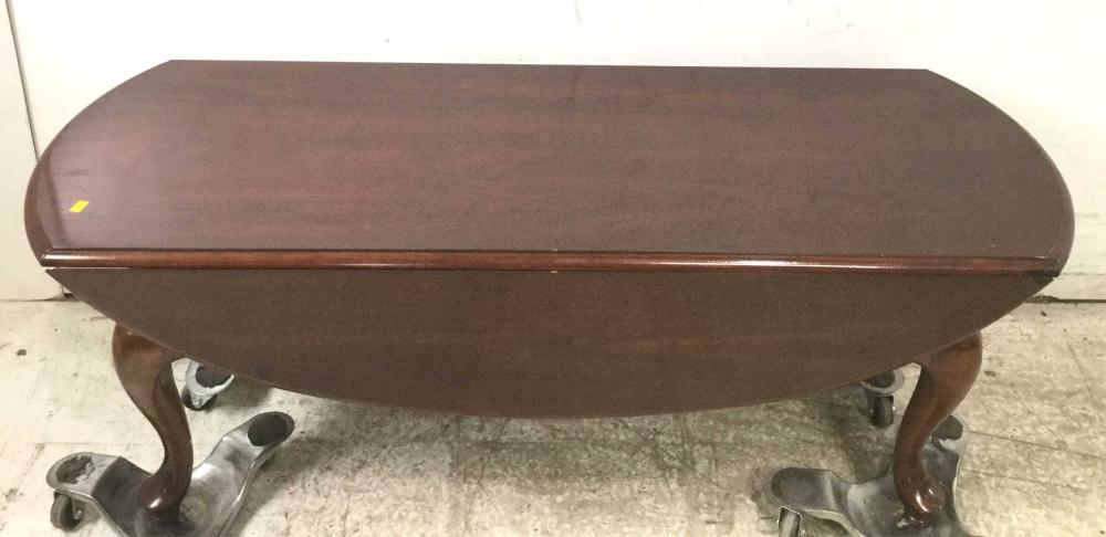 Queen Anne Style Mahogany Drop Leaf Coffee Table