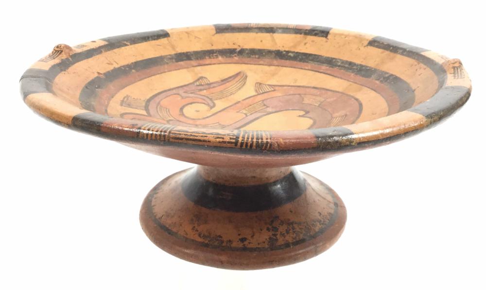 Pre Colombian Polychrome Mesoamerican Pottery Bowl