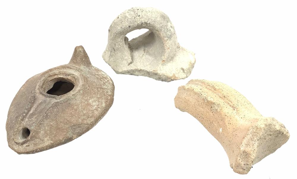 (3) Primitive Whale Oil Lamp & Artifacts