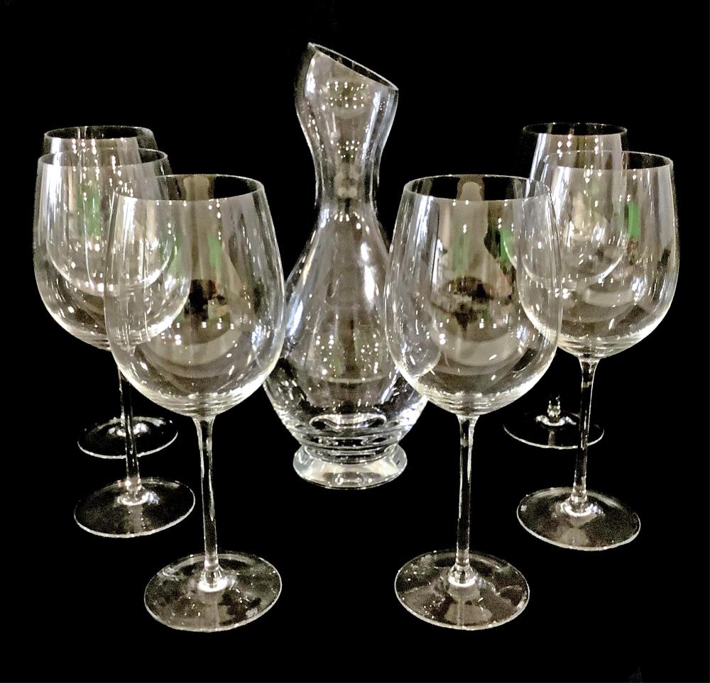 (7pc) Bottega Del Vino Crystal Decanter/ Stemware