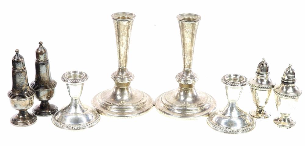 Vintage Silver Plate Candle Holders & Shakers