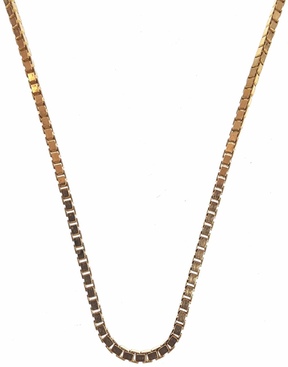 14K Yellow Gold Box Chain Link Necklace
