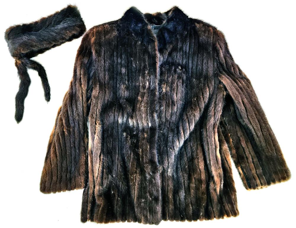 Saga Mink Designer Mink Fur Coat With Headband