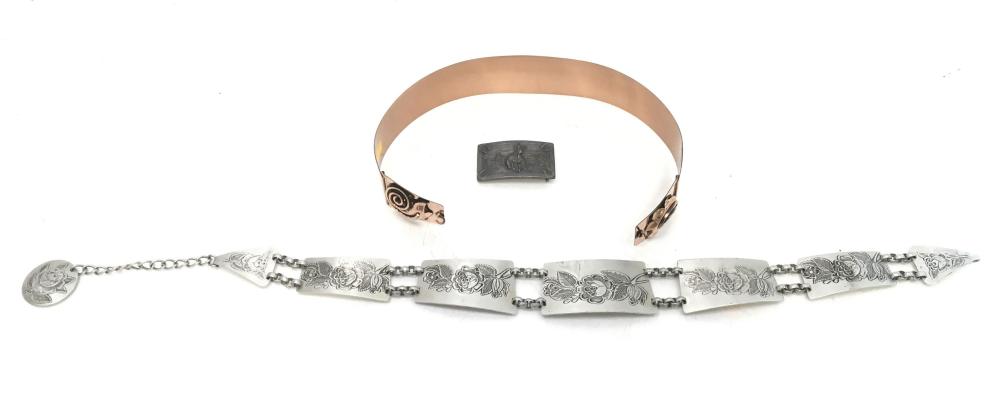 Vintage Retro Silver Hammered Aluminum Belt