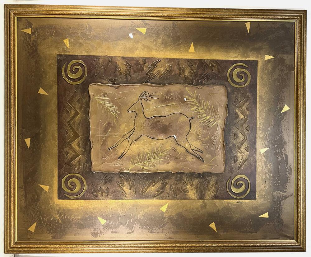 Marx Gold Metallic Deer Mixed Media