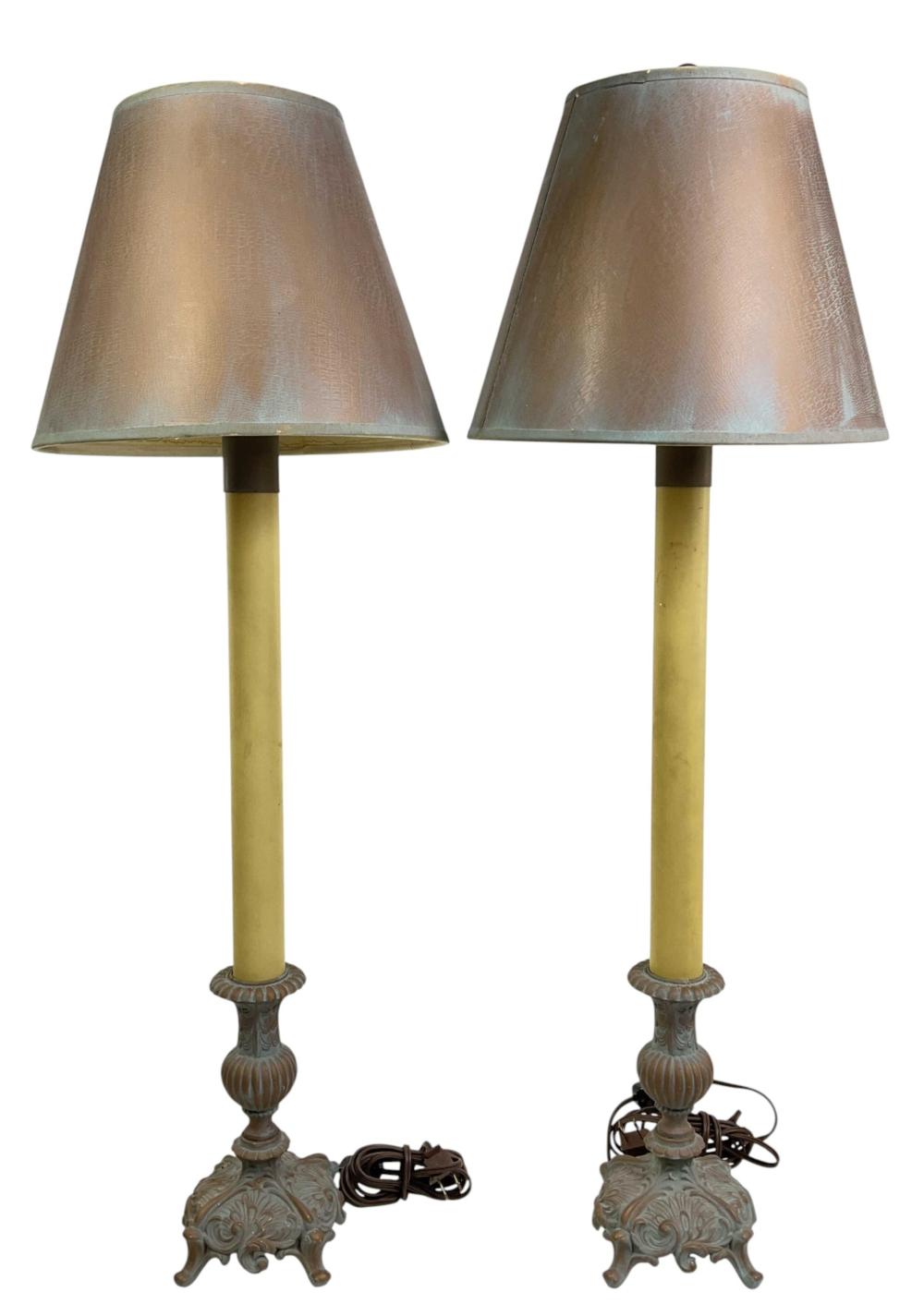 Pair French Candlestick Style Table Lamps